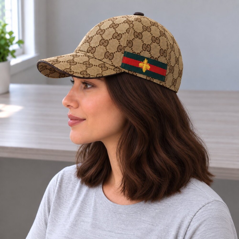 Gucci GG Cap with Bee Web Detail - Picture 3 of 6